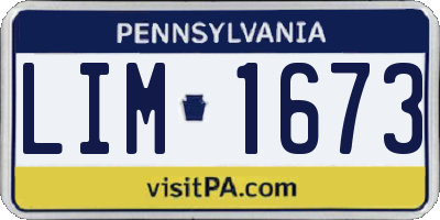 PA license plate LIM1673