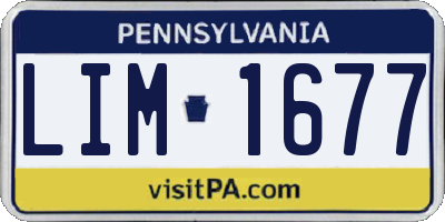 PA license plate LIM1677