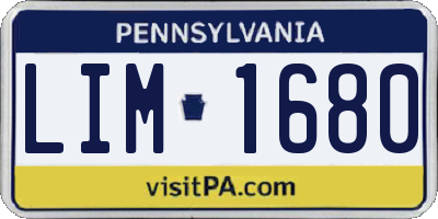PA license plate LIM1680