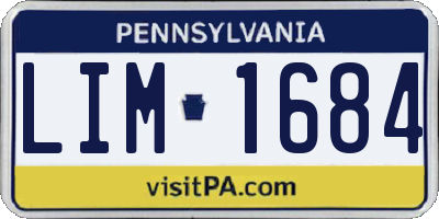 PA license plate LIM1684