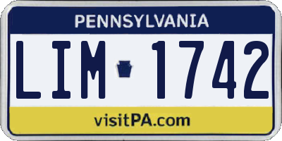 PA license plate LIM1742