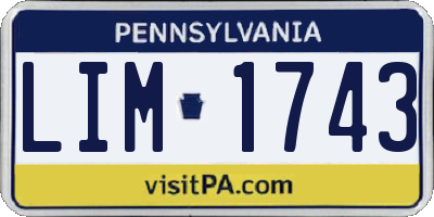 PA license plate LIM1743