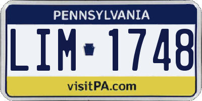 PA license plate LIM1748