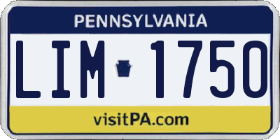 PA license plate LIM1750