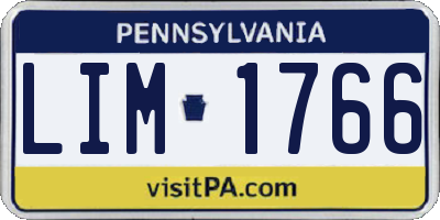 PA license plate LIM1766