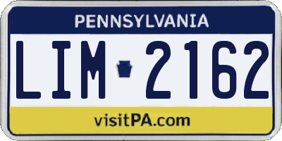 PA license plate LIM2162
