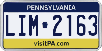 PA license plate LIM2163