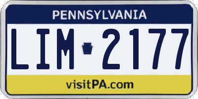 PA license plate LIM2177