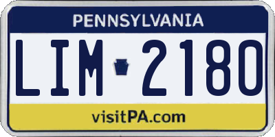 PA license plate LIM2180