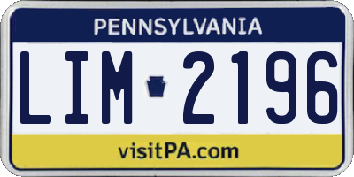 PA license plate LIM2196