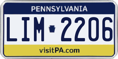 PA license plate LIM2206