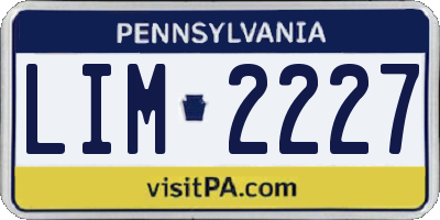 PA license plate LIM2227
