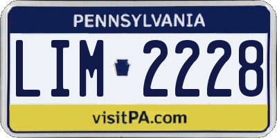 PA license plate LIM2228