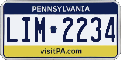 PA license plate LIM2234