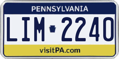 PA license plate LIM2240