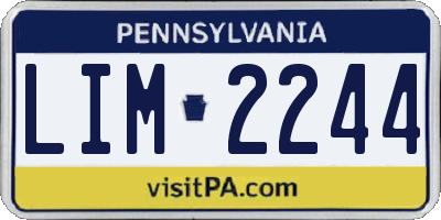 PA license plate LIM2244