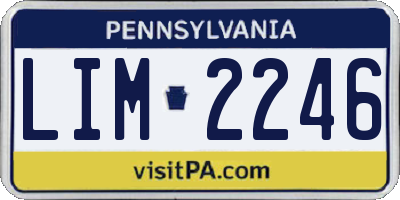 PA license plate LIM2246