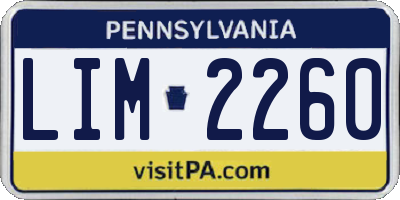 PA license plate LIM2260