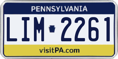 PA license plate LIM2261