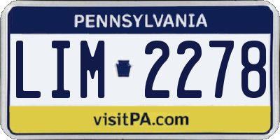 PA license plate LIM2278