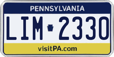 PA license plate LIM2330
