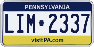PA license plate LIM2337