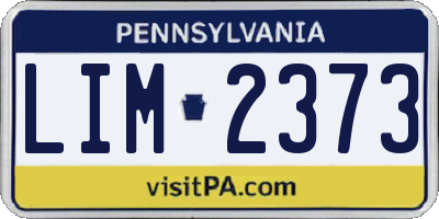 PA license plate LIM2373