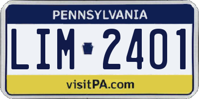 PA license plate LIM2401