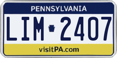 PA license plate LIM2407