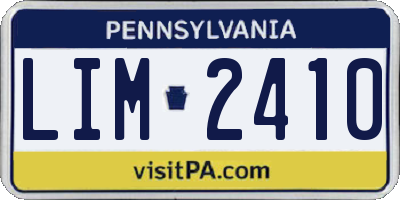 PA license plate LIM2410
