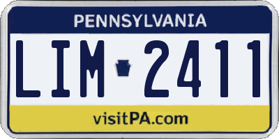 PA license plate LIM2411