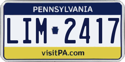 PA license plate LIM2417