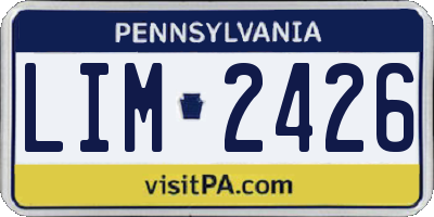 PA license plate LIM2426
