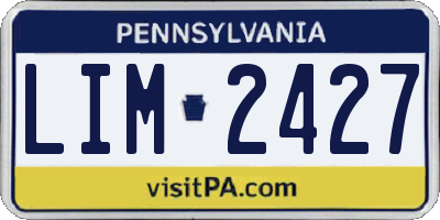 PA license plate LIM2427