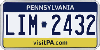 PA license plate LIM2432