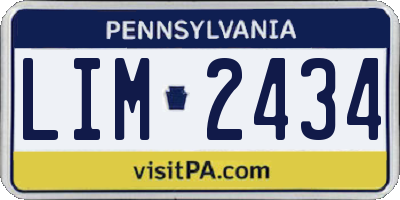PA license plate LIM2434