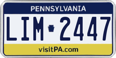PA license plate LIM2447