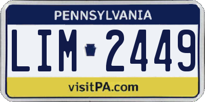 PA license plate LIM2449