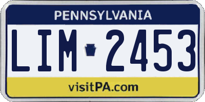 PA license plate LIM2453