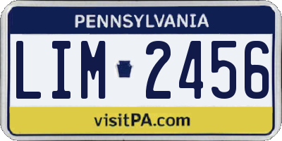 PA license plate LIM2456