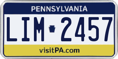 PA license plate LIM2457