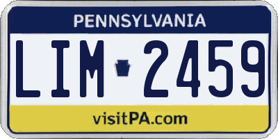 PA license plate LIM2459