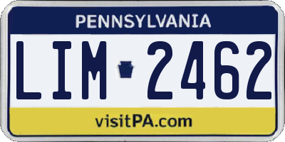 PA license plate LIM2462
