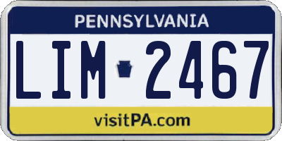 PA license plate LIM2467