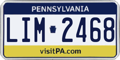 PA license plate LIM2468