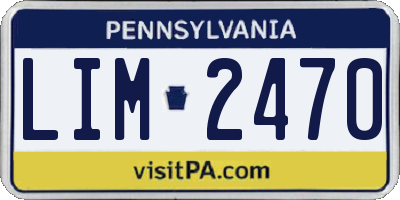 PA license plate LIM2470
