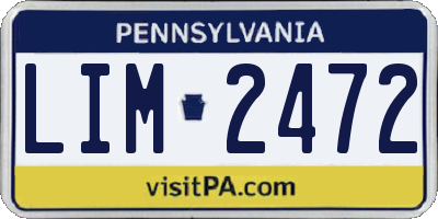PA license plate LIM2472
