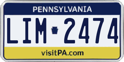 PA license plate LIM2474