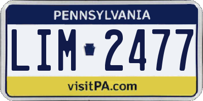 PA license plate LIM2477