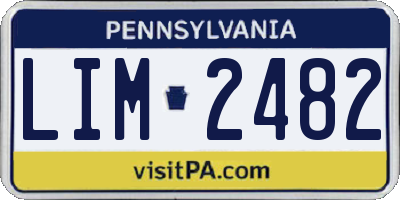 PA license plate LIM2482